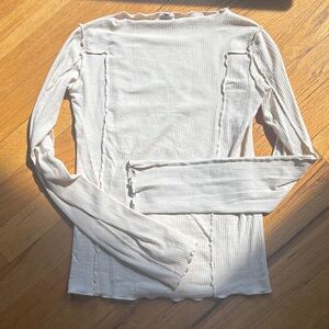 BASERANGE Organic Cotton Ribbed Lettuce Hem Omato Shirt